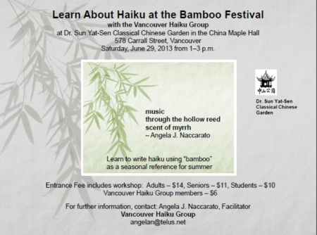 Bamboo haiku workshop